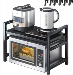  Álló polc mikrohullámú sütőhöz 6 kampóval, állítható 40-64 cm (9331813179364)