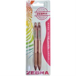 Zebra Golyóstoll ZEBRA Z-Grip Smooth 0, 27 mm írásvastagság, nyomógombos, 2db/csomag Rose Gold/Blue, kék tinta