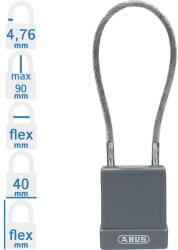 ABUS 76/40CAB20 KA - Egységkulcsos lakat (Több lakat azonos kulccsal) - Szürke (KA-10084872-01)