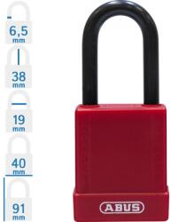 ABUS 76/40 KA - Egységkulcsos lakat (Több lakat azonos kulccsal) - Piros (KA-10084768-01)
