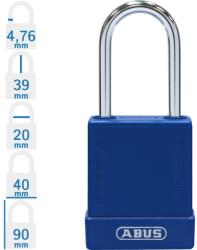 ABUS 76BS/40 KA - Egységkulcsos lakat (Több lakat azonos kulccsal) - Kék (KA-10010594-01)