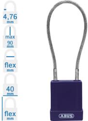 ABUS 76/40CAB20 KA - Egységkulcsos lakat (Több lakat azonos kulccsal) - Lila (KA-10084869-01)
