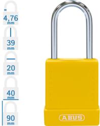 ABUS 76BS/40 KA - Egységkulcsos lakat (Több lakat azonos kulccsal) - Sárga (KA-10084782-01)