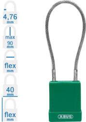 ABUS 76/40CAB20 KA - Egységkulcsos lakat (Több lakat azonos kulccsal) - Zöld (KA-10084866-01)