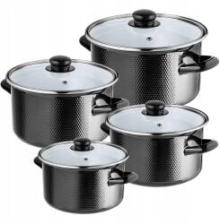 Kadax Zománcozott Edénykészlet Szett 8DB-OS Gáz Indukciós Hagyományos Fedő (K10572)