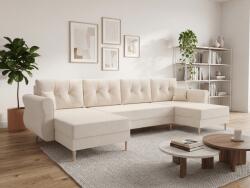  Coltar extensibil in forma de U SILVIANO, crem, 300x140 cm + 2 perne GRATUIT