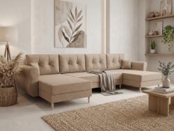  Coltar extensibil in forma de U SILVIANO, bej, 300x140 cm + 2 perne GRATUIT
