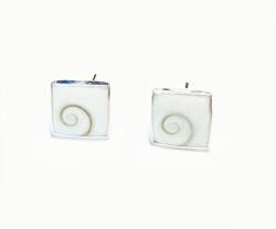  Ezüst Négyzet alakú Fülbevaló Szent Lúcia szeme szerencse Talizmánok FF533 (ff533)