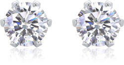 Dollcini Dollcini, Prémium Moissanite Bedugós Fülbevaló - Ragyogó Kerek Csiszolás, 1 karát, S925 Ezüst Ékszer (649011)