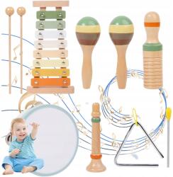  6 Db-os Fa Hangszer Oktató Szett Gyerekeknek Játékok (250306FC01Q)