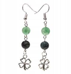  Fülbevaló kambaba/zöld aventurin lóhere