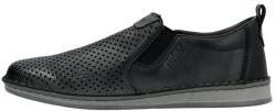 RIEKER Pantofi barbati, negru, casual, piele naturala, perforati, cu talpa joasa, Rieker 05457-00-Negru (Marime: 40) (05457-00-Negru-40)