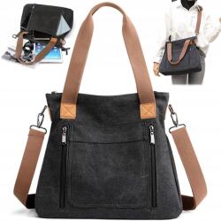  Városi Kézitáska Táska Tágas Válltáska Fekete Női Grafit Szövet (250308LY06Q)