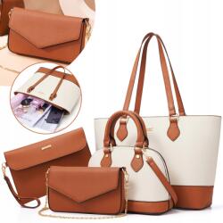  Női kézitáska szett, pénztárca, bevásárlótáska, munkabőr válltáska, klasszikus, 4 darabos (ngtiyiohtrht6546)