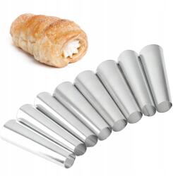 Kadax Csőformák Kekszsütő Krémmel Acél Forma 9CM 8 db (K9850)