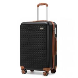 Konofactory Fekete erős luxus bőrönd TSA zárral "Platinum" - M, L, XL méret (K486solo-black-HU)
