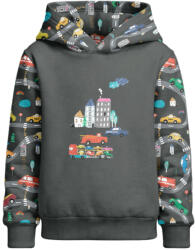 Takoy PANEL szabásmintával 116 gyerek melegítőfelső funkcionális szabadidő anyagból (futter) színes autók