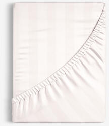 Goldea cearceaf de pat din damasc cu elastic - dungi crem cu luciu satinat 140 x 200 cm