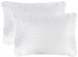 Somnart Set 2 perne Somnart matlasate din microfibra striata, 50x70 cm, albe (2867)