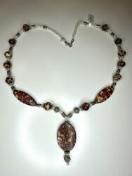  Földszínek eleganciája - egyedi díszmedálos nyaklánc (JJNY56)