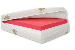  Husa saltea 90x200x14 cm Aloe Vera, matlasata, detasabila cu fermoar (5300) Lenjerie de pat