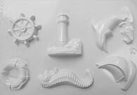  Gipszkiöntő forma, normál - Világító torony, hajó (24619)