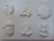  Gipszkiöntő forma, normál - Karácsonyi 6 motívumos (üstökös) (24636)