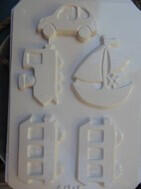  Gipszkiöntő forma, normál - Vonat, autó, hajó (24685)