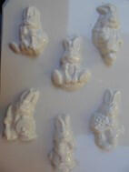  Gipszkiöntő forma, normál - Nyuszik, 6 motívumos (24676)