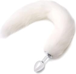 Passion Labs Anal Plug Small with Long Tail, White