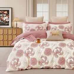 Somnart Lenjerie de pat percale 2PXXL roz, 4 piese, bumbac, model floral PRC97 (10106018) Lenjerie de pat