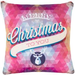 Somnart Perna decorativa de Craciun 40x40 cm cu ren si husa detasabila (6144)