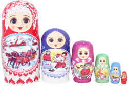 TifanTEX Set Matrioșka 6 bucăți 16 cm Iarna rusească (Decorațiuni din) (5533H5)