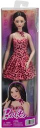 Mattel Barbie Fashionistas Papusa Barbie Bruneta cu Rochie Leopard Roz (MTJJN59) - edanco Papusa Barbie