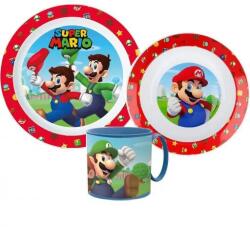 Nintendo Super Mario Mushroom Kingdom étkészlet, micro műanyag szett bögrével 265 ml (SM1)