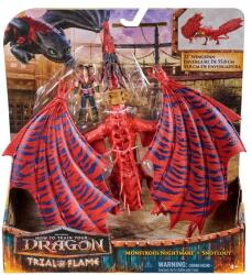 Spin Master Set figurine How to train your dragon - Trial of Fire, Monstrous Nightmare si Snotlout Figurina