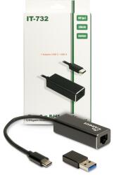 Inter-Tech Placa de retea Inter-Tech Argus IT-732, USB-C / USB-A, Black (88885593)
