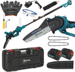 Outsunny Mini troncăouă uzdingțăță 8 polec 6000mAh 580W elăguęu un fil pour branches și jardin perche telescopique bleu | Aosom Romania (84H-395V90BU) Foarfeca crengi