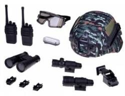 Jokomisiada Soldier set helmet binoculars laser lamp walkie talkie camo ZA5310