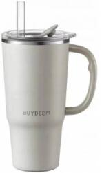 Buydeem Thermal mug with straw 700 ml, model DS57, color Oat White