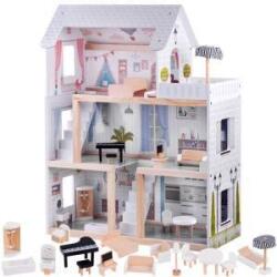 Jokomisiada Wooden Boho style dollhouse led ZA4131