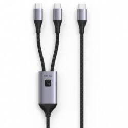 Techly Double USB-C Cable 100W 2x USB-C for Fast Charging PD QC PPS