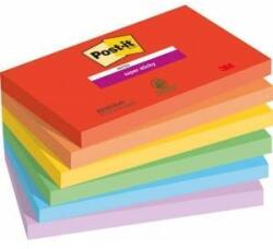 Post-it 3M Sticky Notes Post-it® Super Sticky, PLAYFUL, 76x127mm, 6x90 cards
