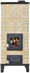 eSemineu Terracotta stove Cream/Rustic 4R with hob 7kW