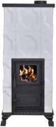eSemineu Premium Morano White 4R Terracotta Stove with Glass Door 8kW