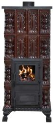 eSemineu Premium Morano 4-row terracotta stove brown heating with Granite on top
