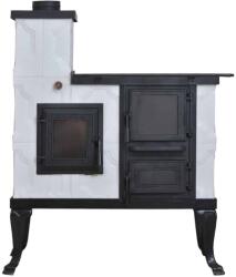 eSemineu Terracotta stove Small Boot White Premium white on wood 8kW left