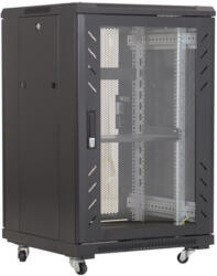  Cabinet metalic podea, 600X800, 18 Unitati, Culoare Neagra, Neasamblat - OEM ASY-18U-6080PO (ASY-18U-6080PO)