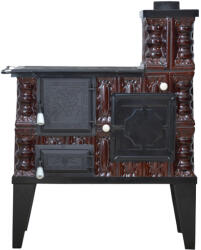 eSemineu Terracotta boot-type with cast iron door Brown 8kW right
