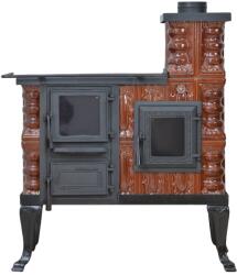 eSemineu Terracotta Premium small boot Brown/Natural with glass door 8kW right